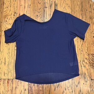 Zyia Lattice Short Sleeve Navy Tee Size Medium